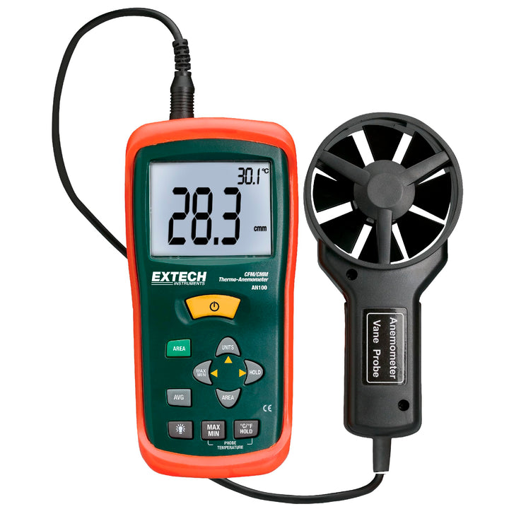 EXTECH CFM/CMM Mini-Thermo-Anemometer, 1 Stück, AN100