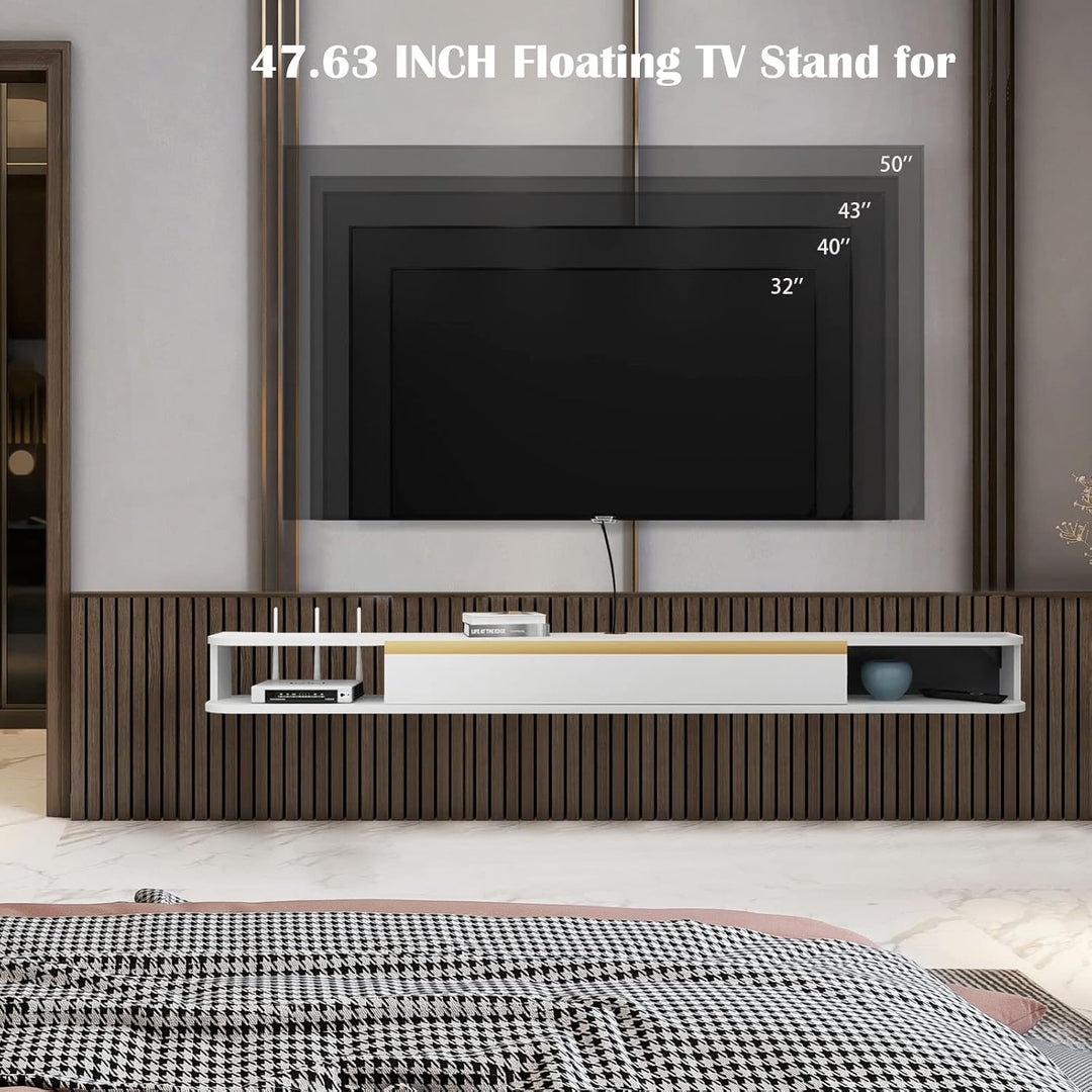 Pmnianhua TV Lowboard Hängend, TV Schrank Hängend, Wand befestigter schwimmender TV-Ständer Unterhal