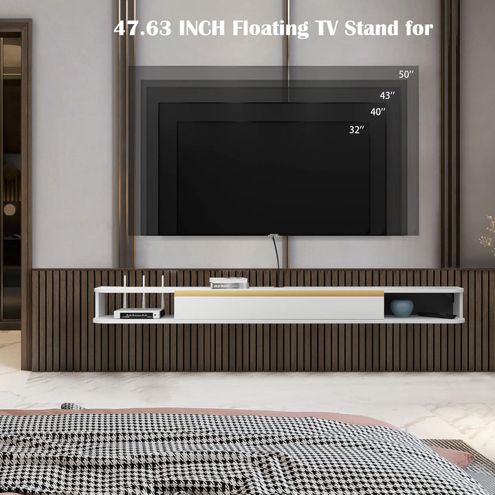 Pmnianhua TV Lowboard Hängend, TV Schrank Hängend, Wand befestigter schwimmender TV-Ständer Unterhal