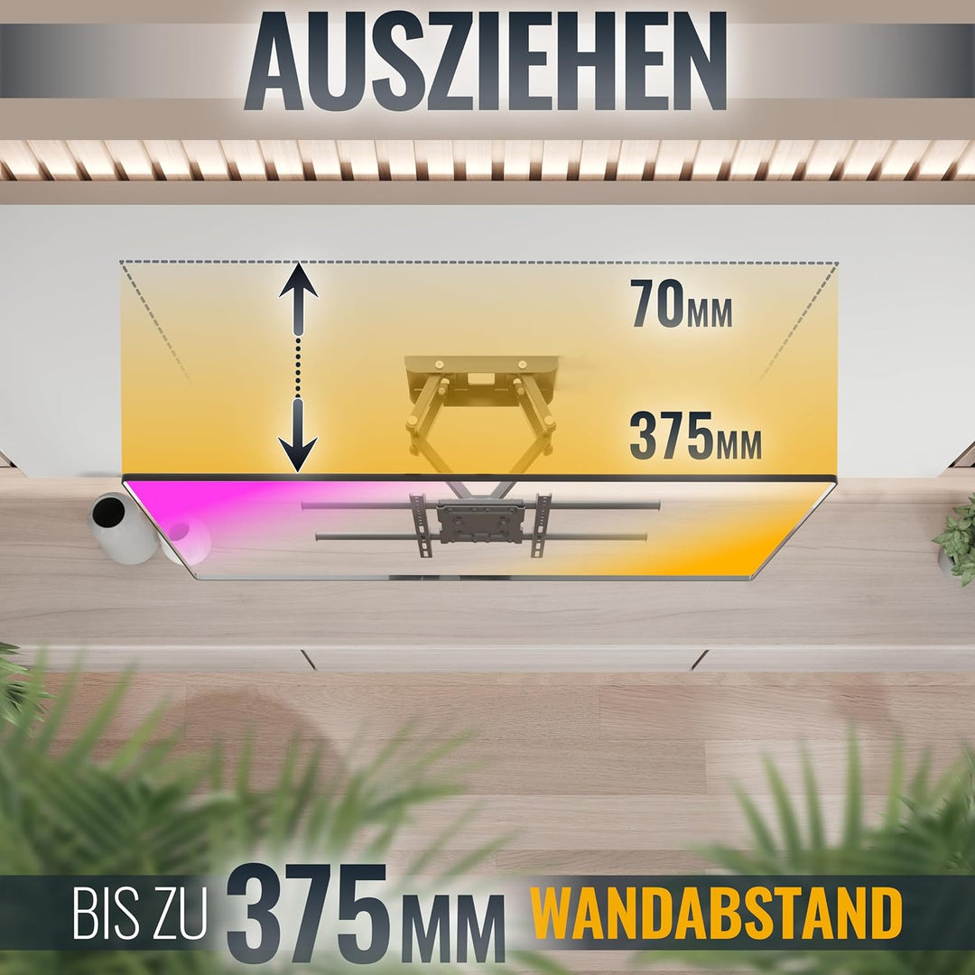 RICOO TV Wandhalterung Fernseher Schwenkbar Neigbar für 40-65 Zoll, Universal TV Halterung S7264, Fe