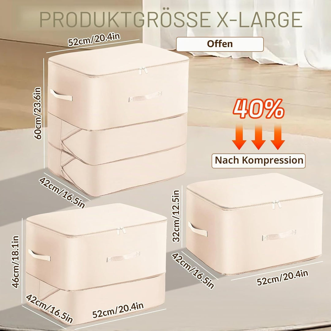 2 Stück Ultra Platzsparender Selbstkomprimierender Organizer, Aufbewahrungstasche für Bettdecken, Gr