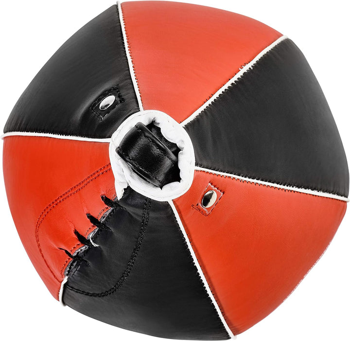 Profi PU Boxbirne medium schwarz/rot - PU Speedball im 6 Elementen Design