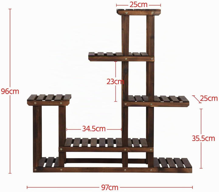 Yaheetech Blumenregal Pflanzentreppe 6 stufen Blumentreppe Holz klappbar Blumenleiter Pflanzleiter f