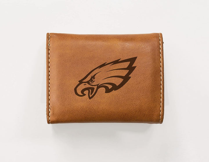 Rico Industries NFL Laser Engraved Tri-Fold Wallet, Brown Philadelphia Eagles, Philadelphia Eagles