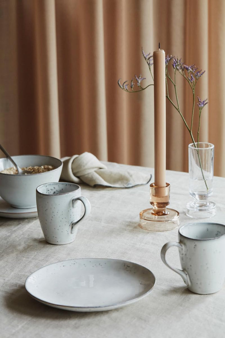 Broste Copenhagen Nordic Sand Frühstücksset für Zwei in der Farbe Beige, aus Steingut gefertigt, Spü