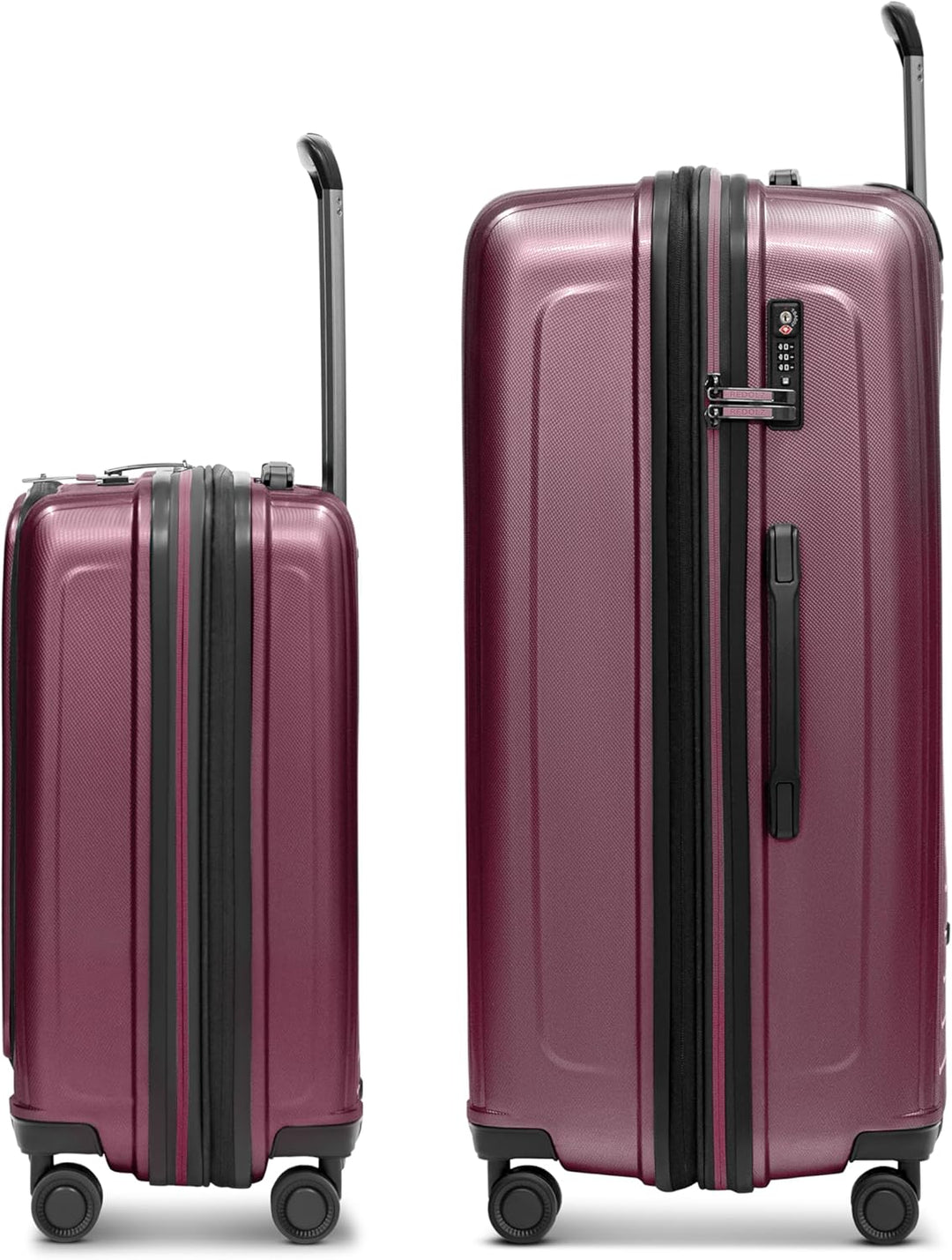 REDOLZ Hartschalen Koffer-Set-2-teilig | S Trolley 40 x 23 x 55 cm mit Laptopfach - 3,2 kg + L Troll