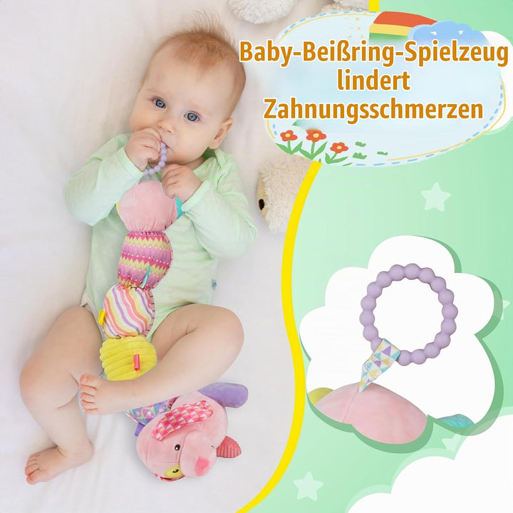Musikalisches Raupe Spielzeug von für Babys, EnGiTores Raupe Plüschtier Spielzeug mit Knarren Rassel