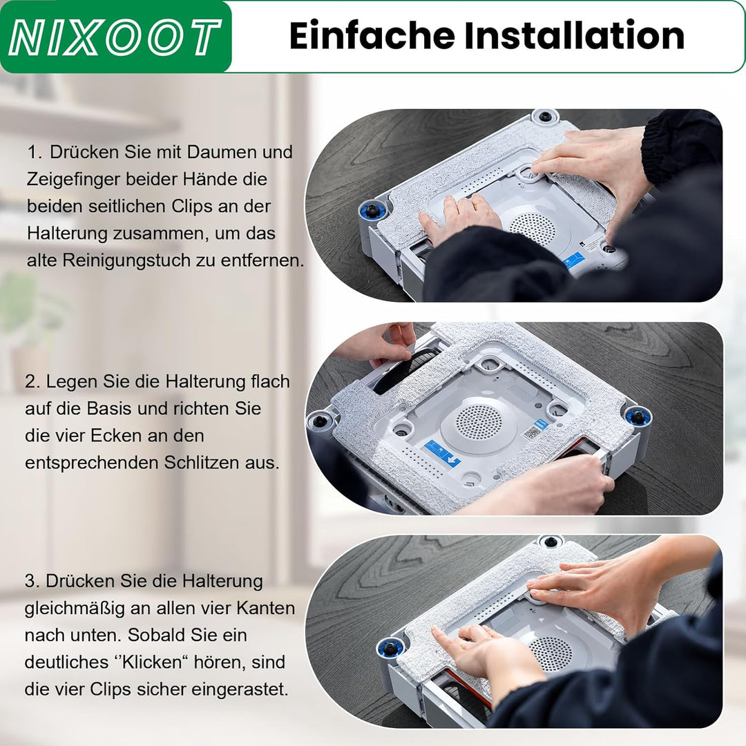 2 Stück Reinigungspad für ECOVACS WINBOT W3 OMNl Fensterputzroboter, Halterung Ersatzteile Mikrofase