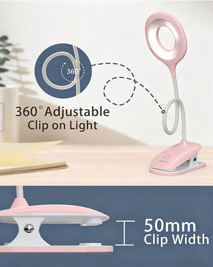 Klemmlampe Bett, LED Leselampe Bett Touch Dimmbar 3 Farben Bettlampe Klemmleuchte Augenschutz Schwan