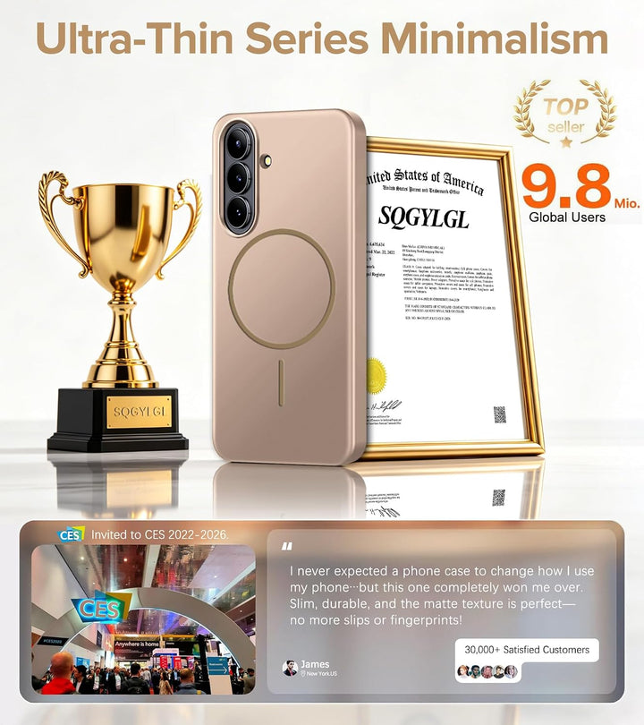 sqgylgl Ultradünne Hülle für Samsung Galaxy S26 5G, Extrem Dünn Matte S26 Handyhülle PC Schale Kompa