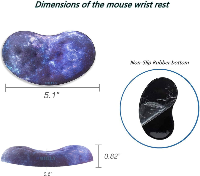 BRILA Handballenauflage – Ergonomisch Memory-Schaum Handgelenkstütze für PC Gaming Computer Laptop A