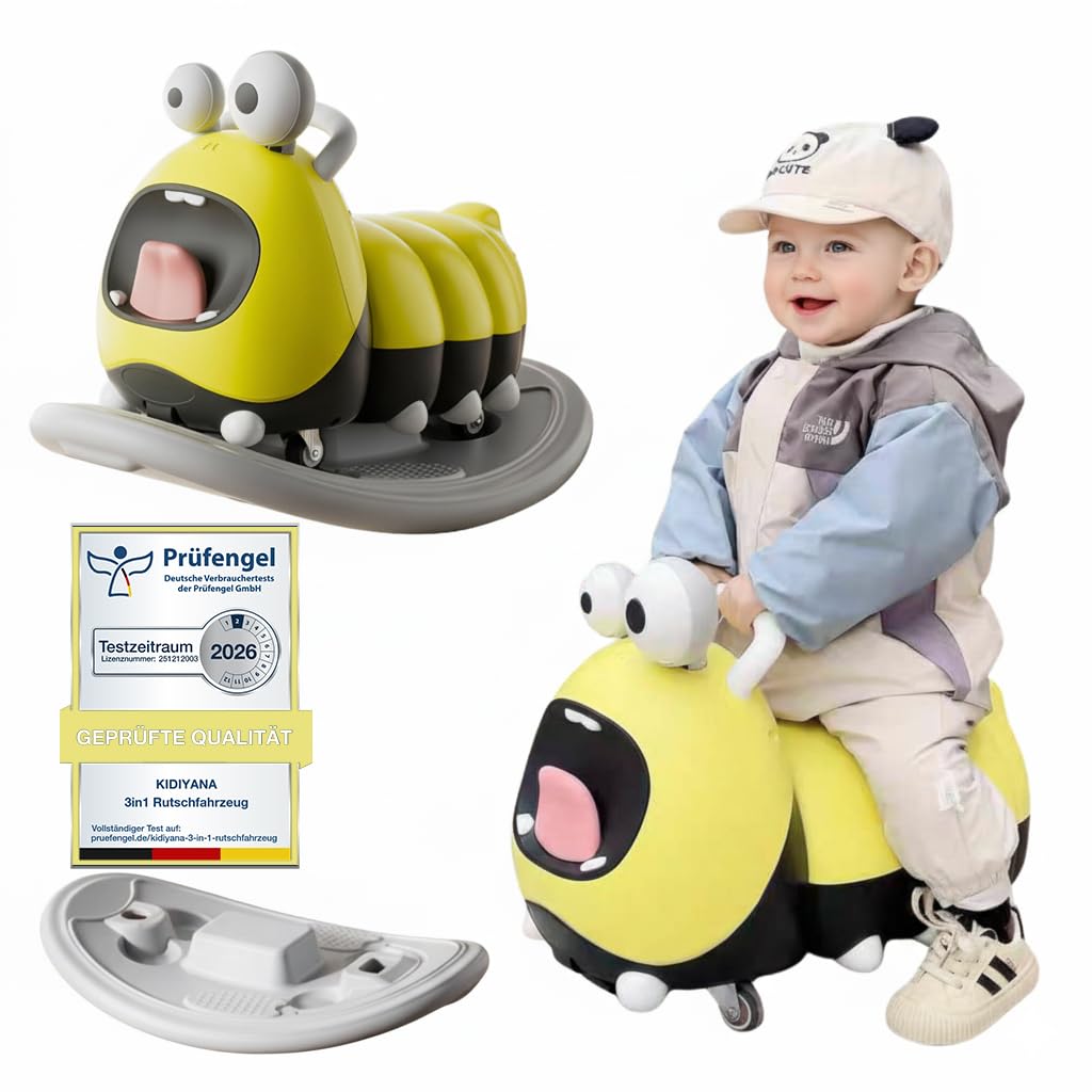 3in1 Rutschfahrzeug Babyroller + Schaukeltier + Balancierbrett, Yoyo Babyrutscher Rutschauto Geschen