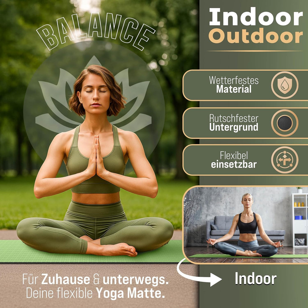 RE:SPORT Yogamatte Phthalatfrei | Gymnastikmatte rutschfest | Fitnessmatte schadstofffrei | Training