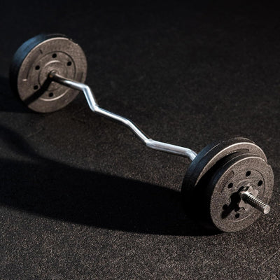 SPRINGOS Langhantelstange｜Riffelgriff｜Max. Belastung 160 kg｜Krafttraining｜Body Pump Silber 120 cm Ø2
