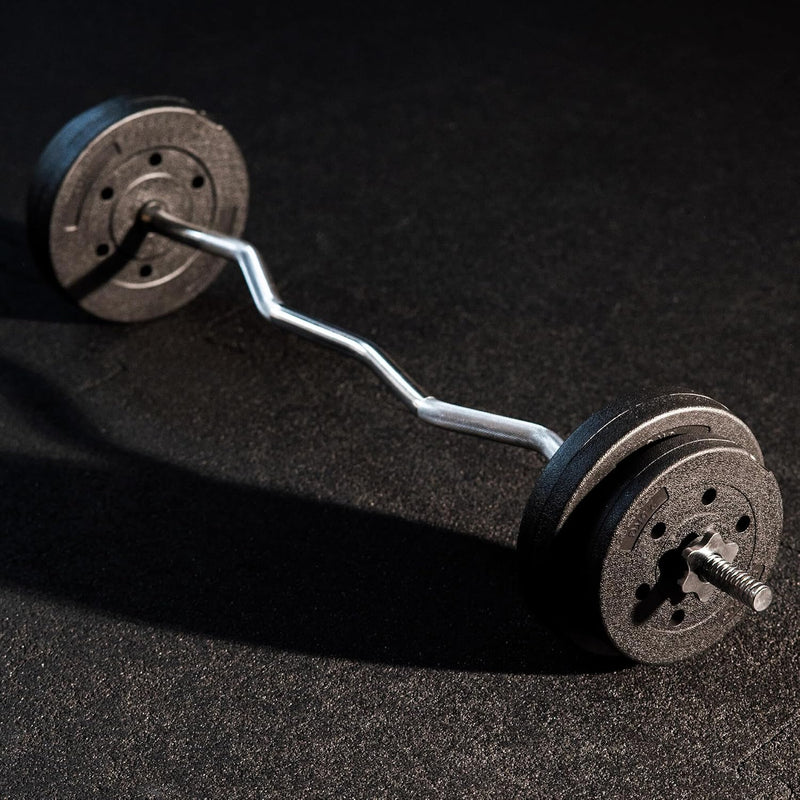 SPRINGOS Langhantelstange｜Riffelgriff｜Max. Belastung 160 kg｜Krafttraining｜Body Pump Silber 120 cm Ø2