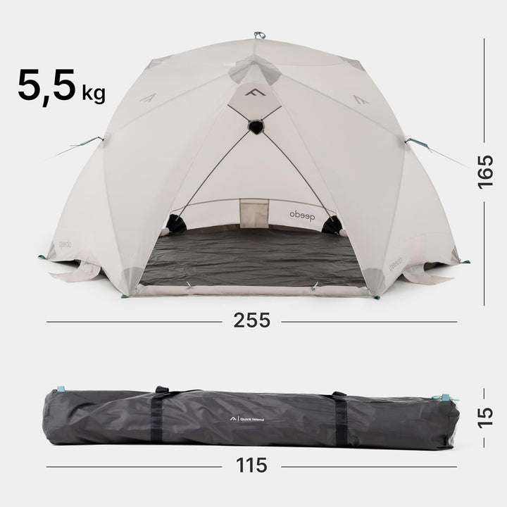 qeedo Quick Island Strandmuschel mit Pool - grosse Quick-Up Strandmuschel mit Kinderpool, Pool Floor