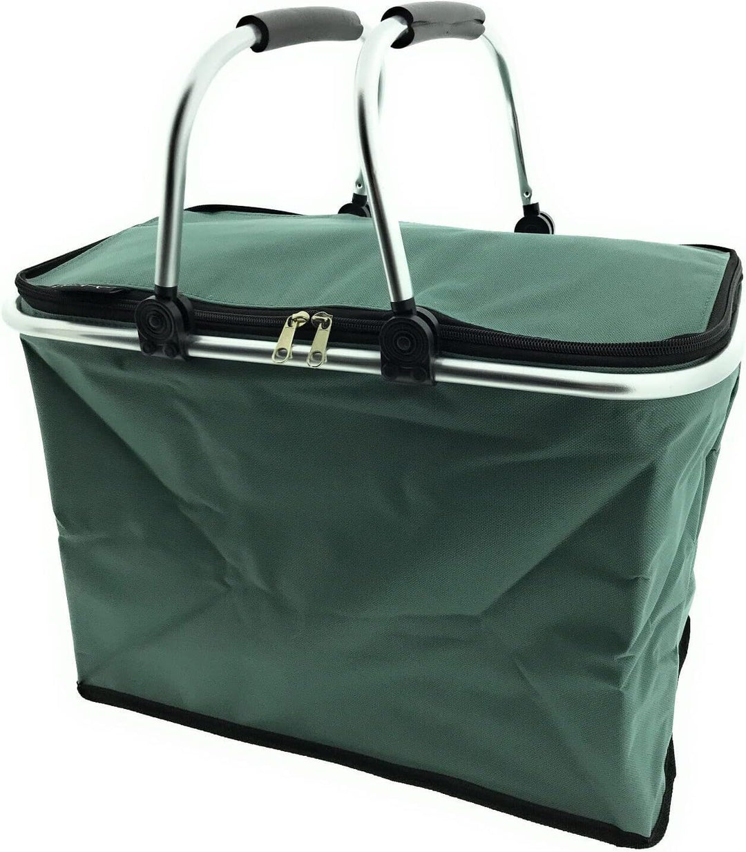 XXL Kühltasche Thermo Einkaufskorb Picknick Kühlbox Campingtasche faltbar stabil Rot Schwarz Grün, G