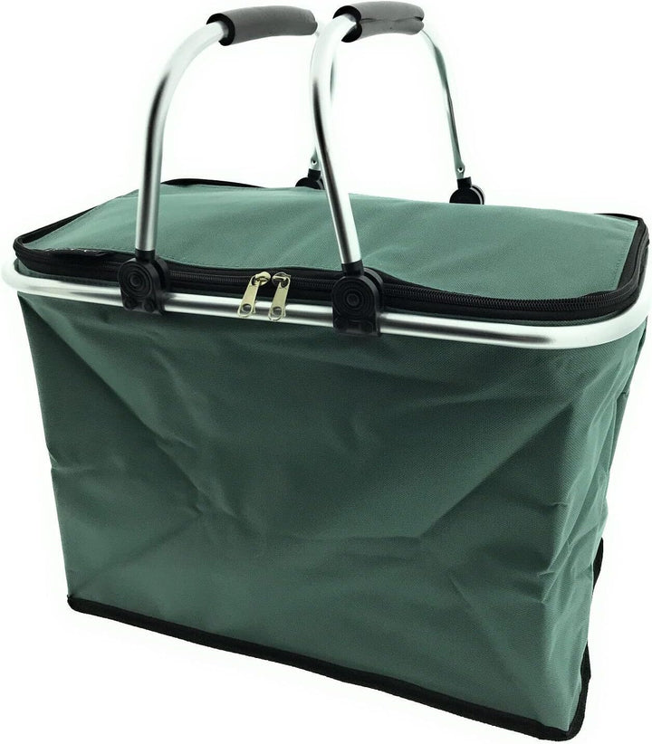 XXL Kühltasche Thermo Einkaufskorb Picknick Kühlbox Campingtasche faltbar stabil Rot Schwarz Grün, G