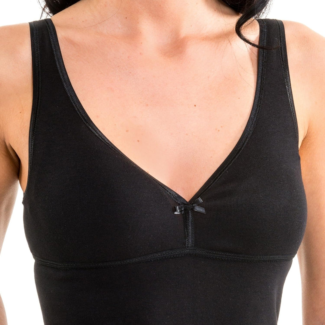 HERMKO 175803860 2er Pack Damen BH-Hemd 2er Pack (Weitere Farben) XS Schwarz, XS Schwarz