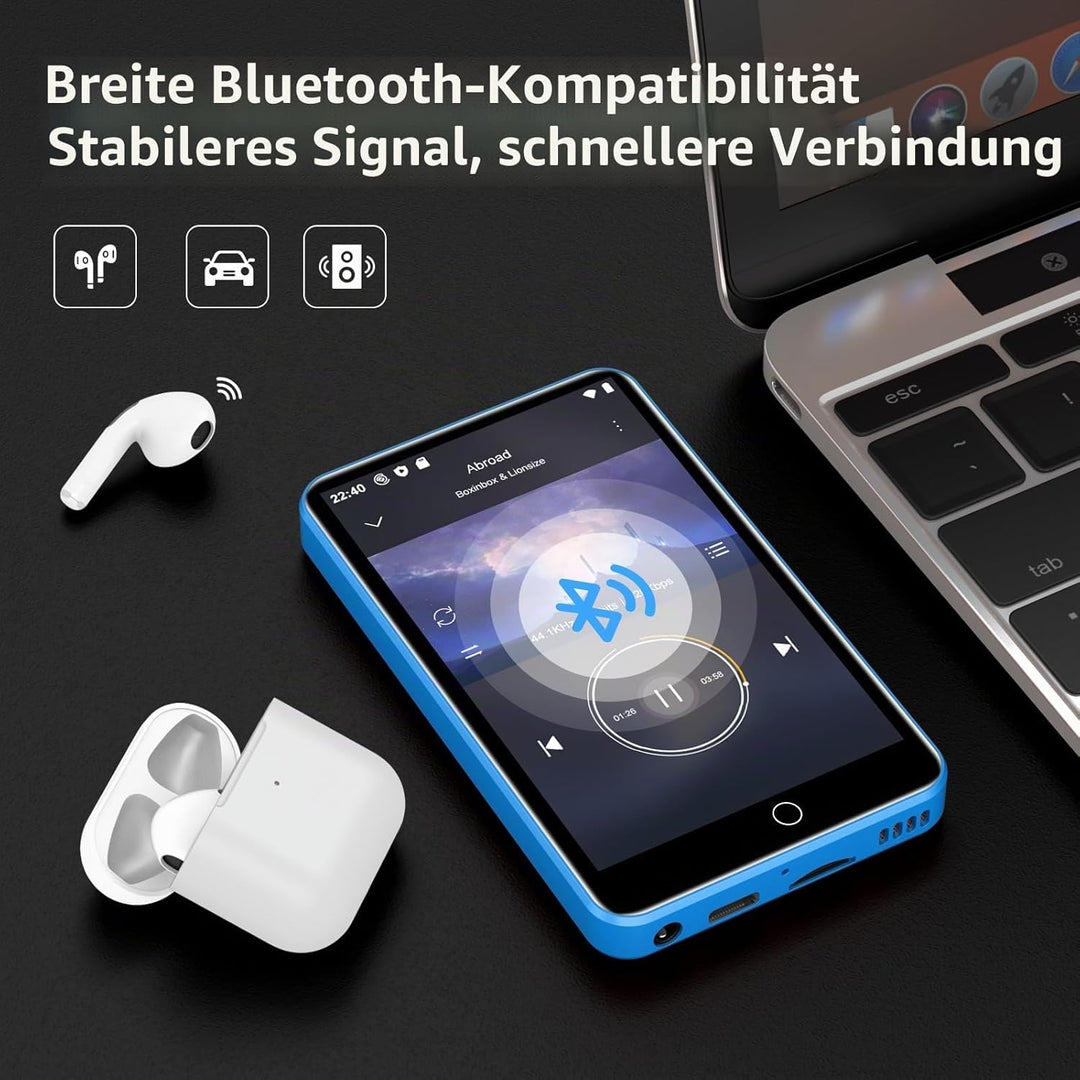 MP3-Player mit Bluetooth und WiFi, ZAQE 80GB Speicher& Android OS, 4" Touchscreen Spotify Musik&Vide