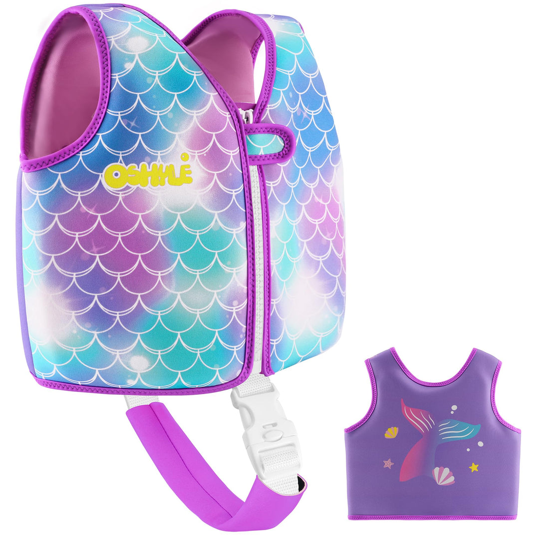 OSHYLE Kinder Schwimmweste - Jungen Mädchen Neopren Schwimmen Jacke Kleinkind Schwimmen Floating Neo