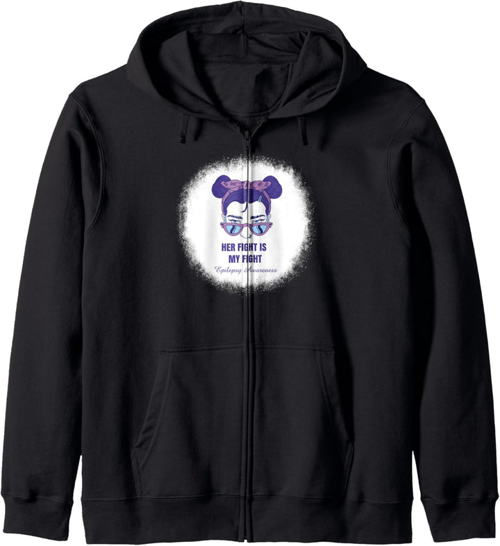 Her Fight is My Fight – Epilepsie-Bewusstsein – lila Band Kapuzenjacke