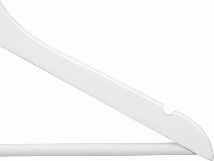 20 x Kleiderbügel Holz weiss VonBueren | 44,5 x 22 cm je Bügel/Holzbügel | Holzkleiderbügel Weiss |