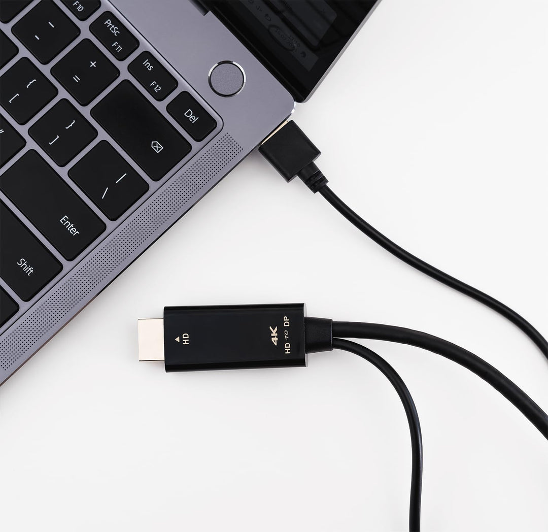 Reagle HDMI zu DisplayPort Kabel 4K 60Hz - Einweg-Übertragung, Plug &amp; Play, USB-A Stromversorgung, U