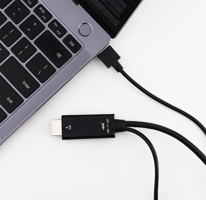 Reagle HDMI zu DisplayPort Kabel 4K 60Hz - Einweg-Übertragung, Plug &amp; Play, USB-A Stromversorgung, U