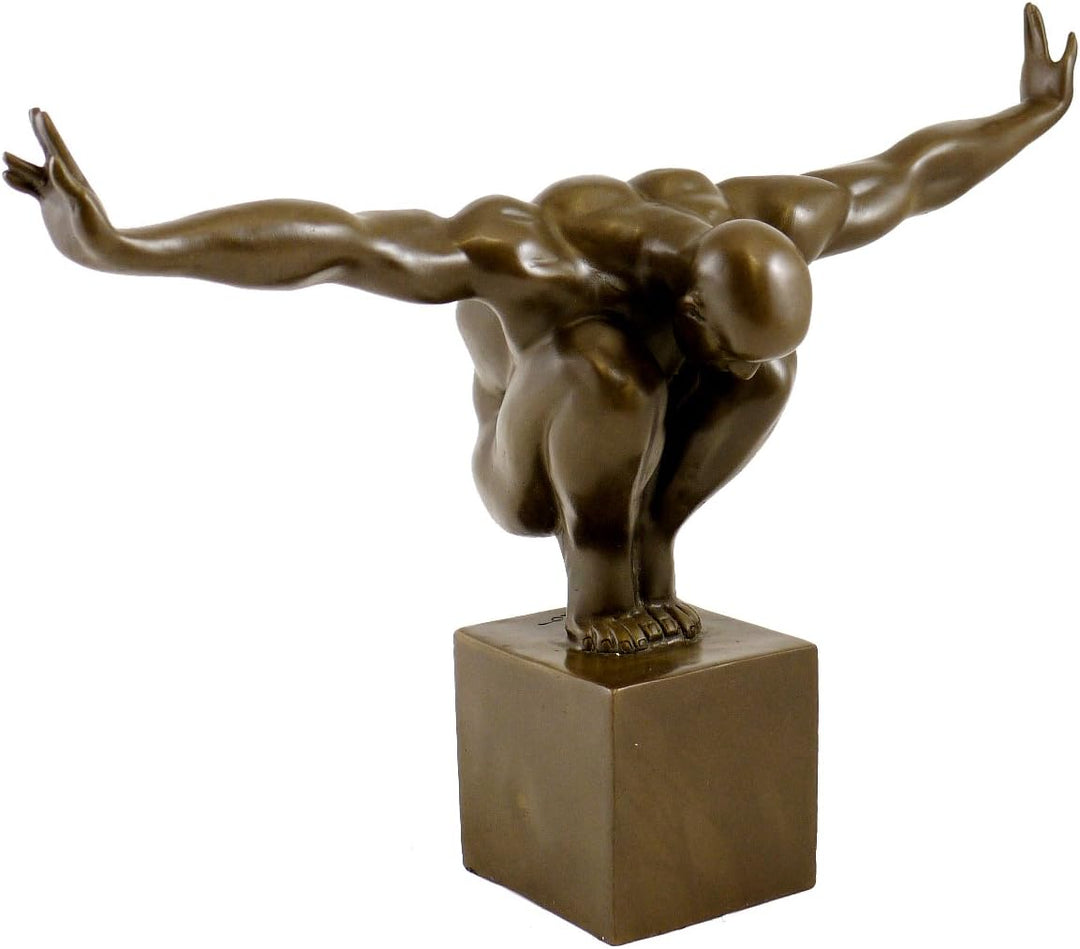 Kunst & Ambiente - Moderne Bronzefigur - Der Athlet - signiert Milo - Echte Bronze Figur - Sport Sku