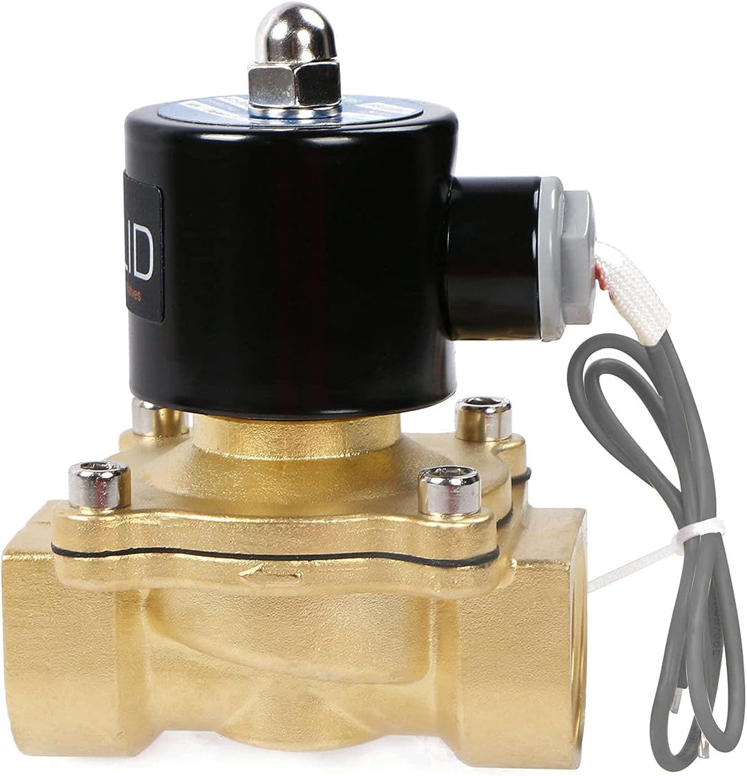 U.S. Solid 1" G 24V DC Messing Magnetventil Direktgesteuert für Wasser Luft Gas Öl NC Messing 1", Me
