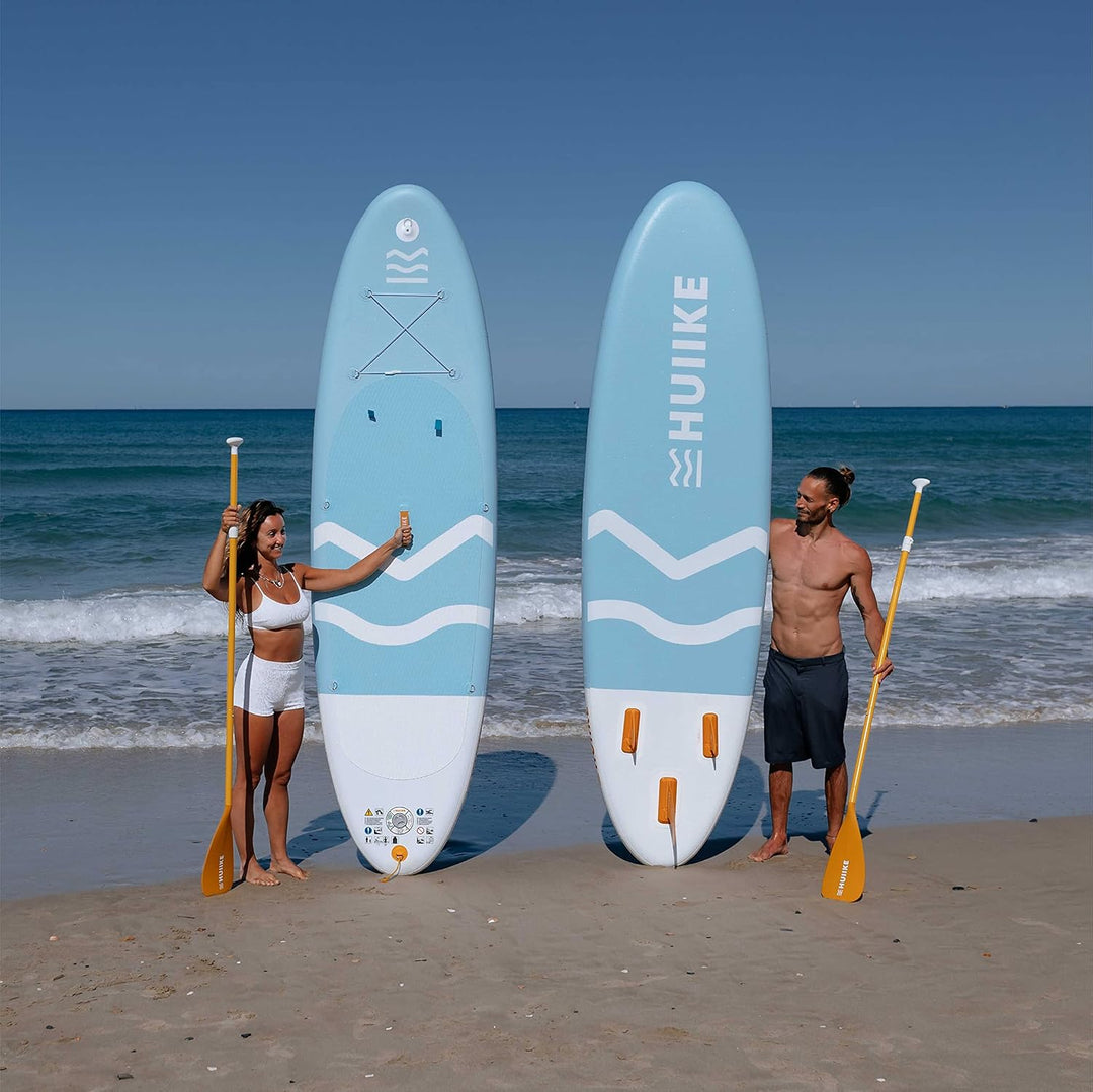 HUIIKE Stand Up Paddling Board mit Zubehör, Paddel, Finnen, Leash, Pumpe, Rucksack. SUP-Board Aufbla