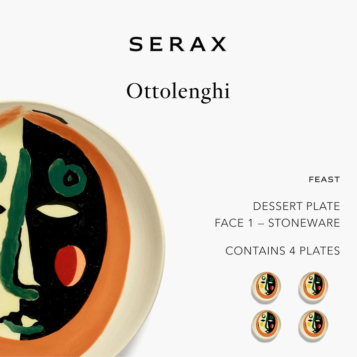 Frühstücksteller Serax | Feast Geschirr von Ottolenghi | 4 Dessertteller | Steingut-Teller farbig so