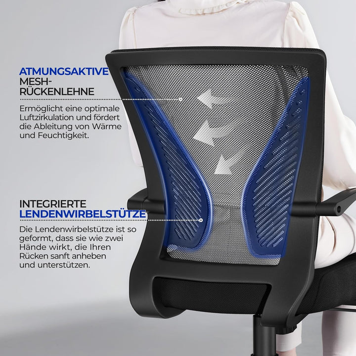 Yaheetech Bürostuhl Schreibtischstuhl ergonomischer Drehstuhl mit Netzbespannung Chefsessel bis 125