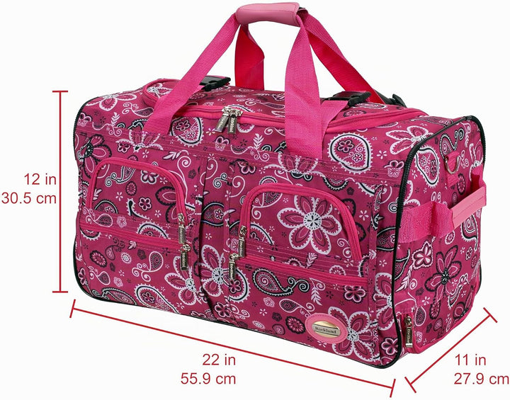 Rockland Seesack zum Rollen, Bandana Pink, 22-Inch, Reisetasche mit Rollen 22-Inch Bandana Pink, 22-