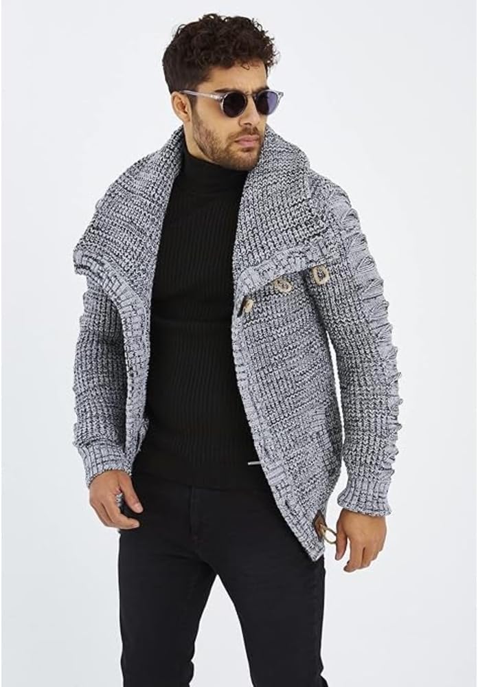 Leif Nelson Herren Strickjacke mit Knöpfen in Regular Fit, Männer Cardigan in Langarm Design, ideal