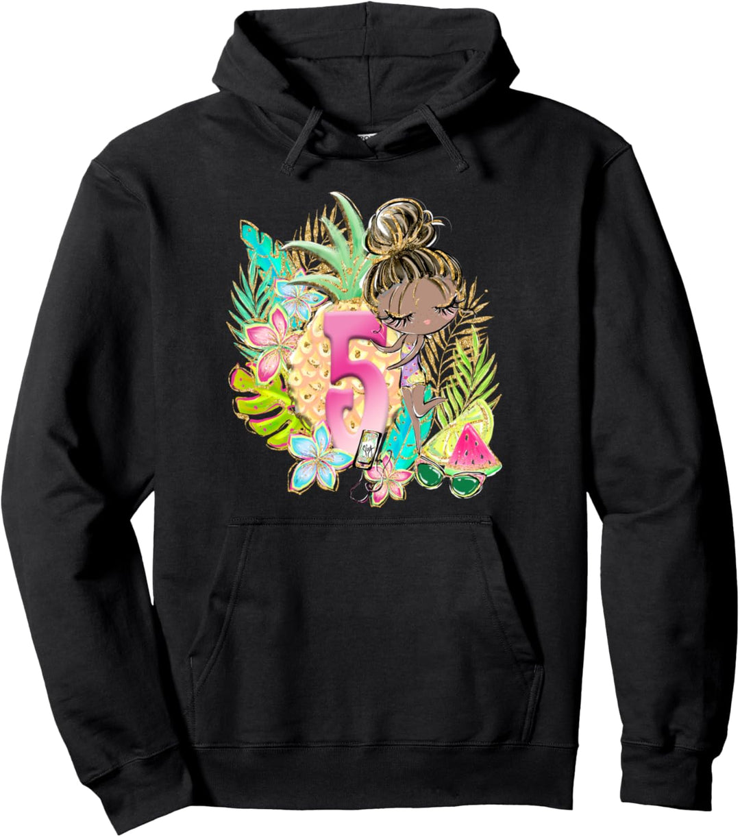 5. Geburtstag Sommer Pool Party Strand Schwarzes Mädchen Pullover Hoodie