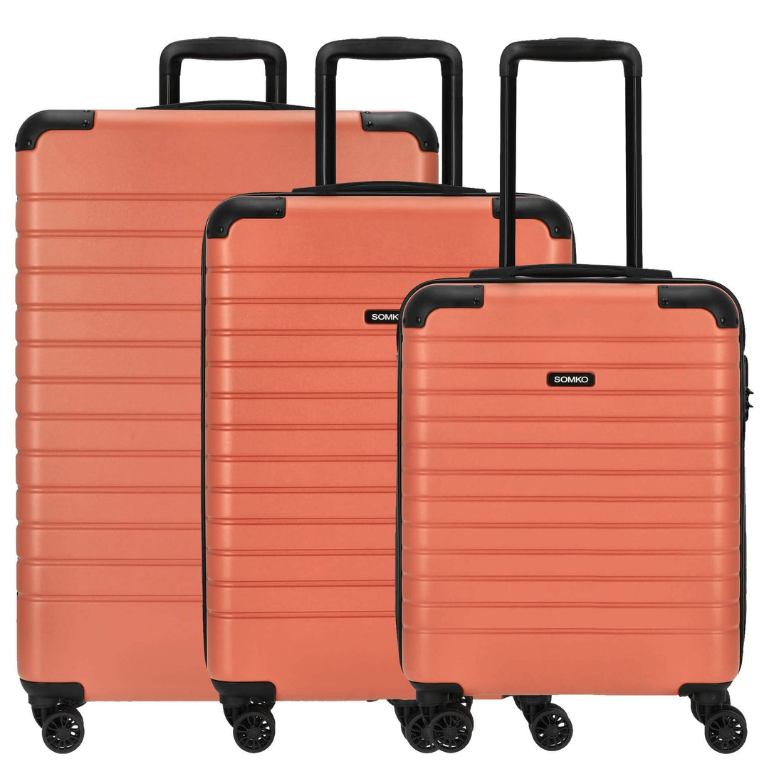 Line - 4-Rollen-Trolley M 67 cm 3er Koffer-Set (S/M/L) Koralle, 3er Koffer-Set (S/M/L) Koralle