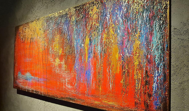 Monica Mirafiori I 100% HANDGEMALT I Gemälde Schweigen 100x50cm | Gemälde Handgemalt | Acrylgemälde