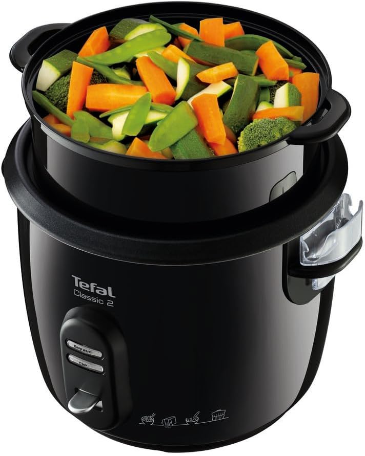 Tefal RK103811 Reiskocher Classic, schwarz-metallic, Noir