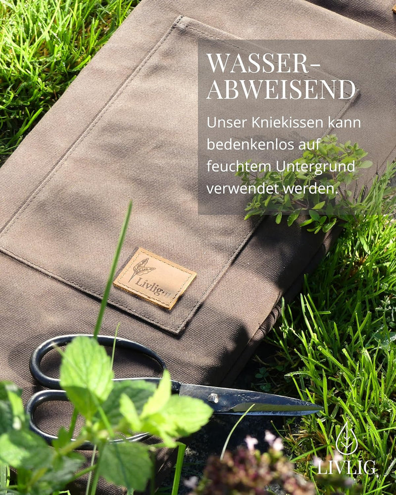 LIVLIG Kniekissen Garten aus gewachstem Canvas, Kniekissen für Gartenarbeit, Hochwertiges und weiche