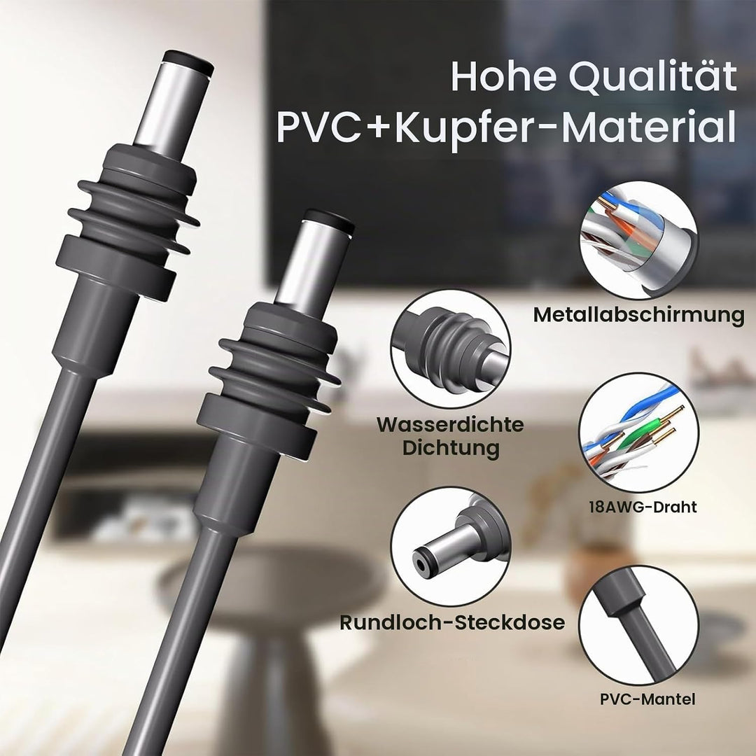 Elprico Starlink Mini Kabel, 18 AWG Draht, Starlink Mini Gleichstromkabel, IP68, wasserdichtes Gummi