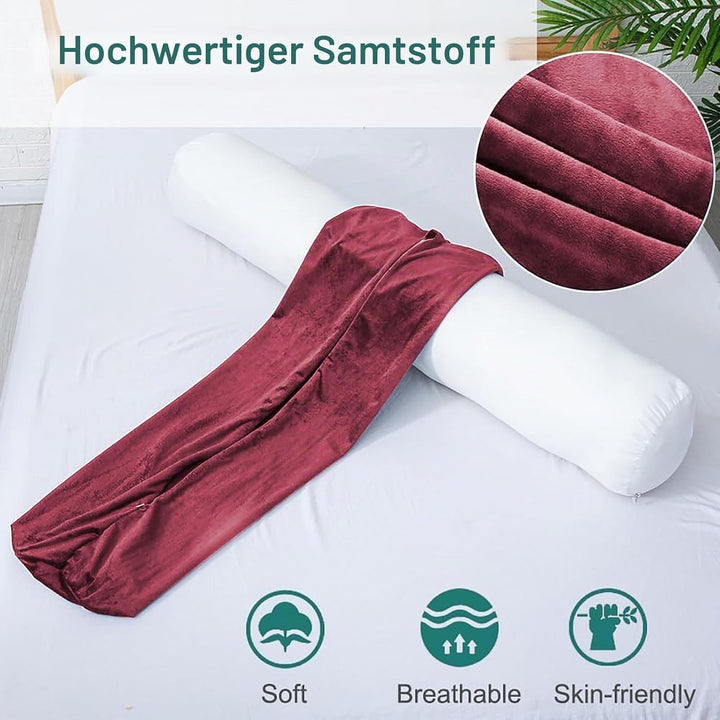 Body Pillow for Adults, Full Body Pilllow for Sleeping, Long Round Cervical Pillow, Bolster Side Sle