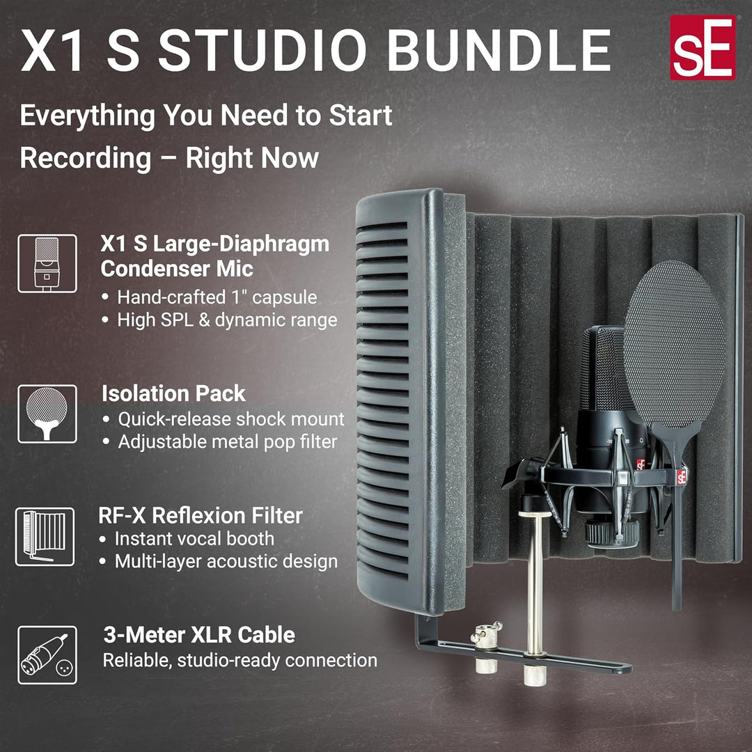 SE ELECTRONICS X1 S Mikrofon und Akustik Panel Set schwarzes, schwarzes