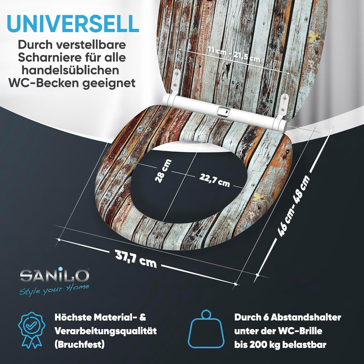 Sanilo WC Sitz mit Absenkautomatik, viele schöne Holz Toilettendeckel zur Auswahl, hochwertige und s