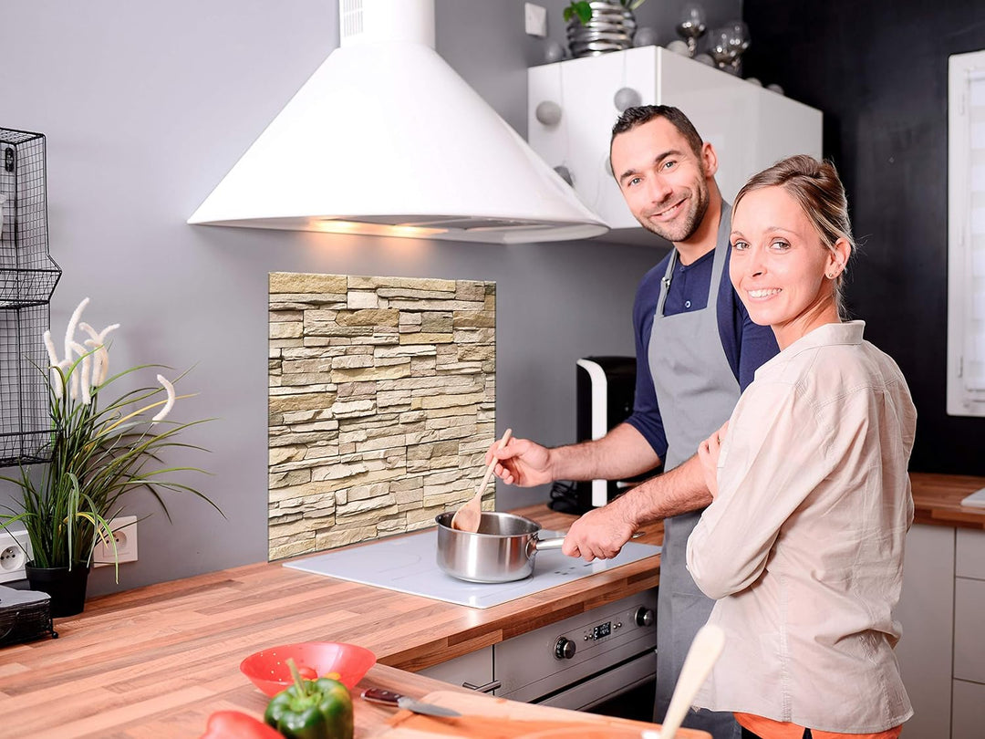 murando Spritzschutz Glas für Küche 60x60 cm Küchenrückwand Küchenspritzschutz Fliesenschutz Glasbil