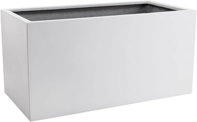 VIVANNO Blumenkübel Pflanzkübel Pflanzgefässe Übertöpfe Blumentöpfe a. Fiberglas Maxi Weiss 60cm 30x