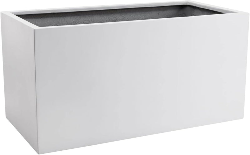 VIVANNO Blumenkübel Pflanzkübel Pflanzgefässe Übertöpfe Blumentöpfe a. Fiberglas Maxi Weiss 60cm 30x