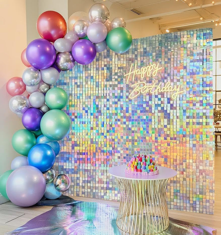 Kate Shimmer Wall Panels Pailletten Helles Silber Wand Pailletten Hintergrund Party Panels für Party