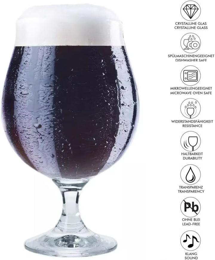 KIAPPO Biergläser für Dunkles Bier - Gläser & Trinkgeschirr - Gläser Set - Geschenke für Männer - Tr
